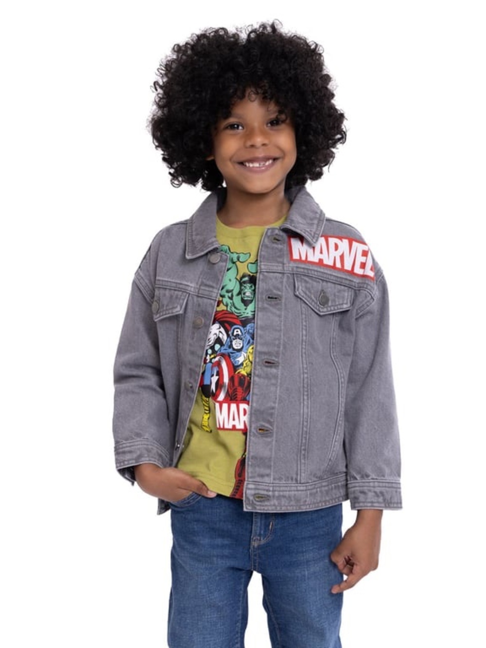 Marvel Avengers 2 piece T-shirt/jacket kids size 5‎